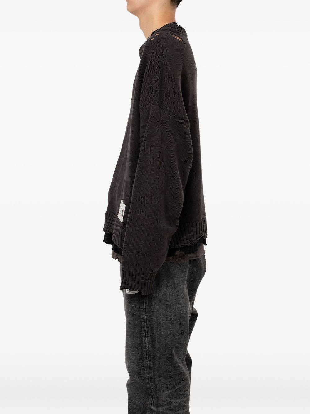 distressed layered sweater - 2