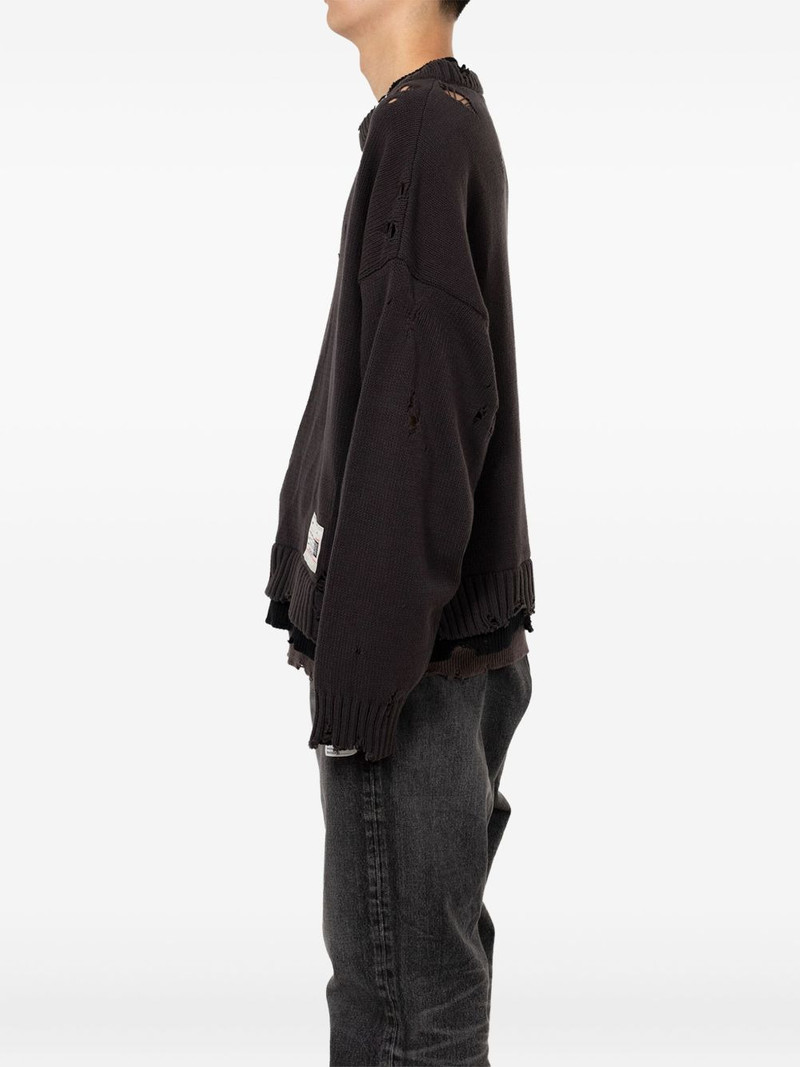 Maison MIHARAYASUHIRO distressed layered sweater outlook