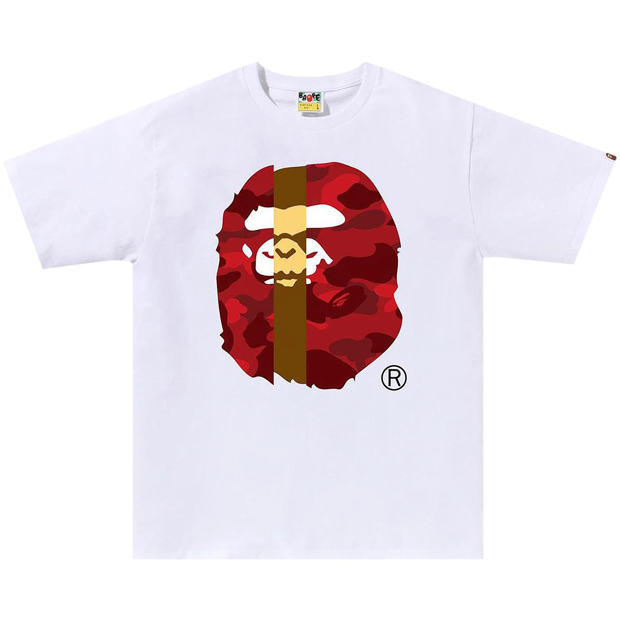 BAPE Color Camo Transform Big Ape Head Tee 'White/Red' - 1