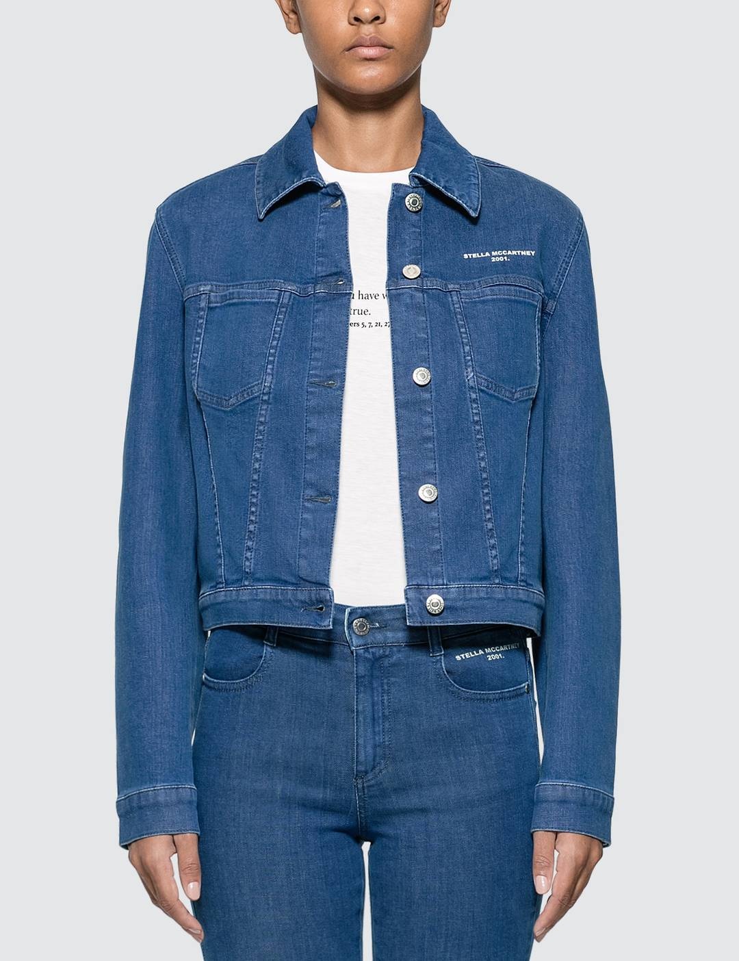 Cropped Denim Jacket - 1