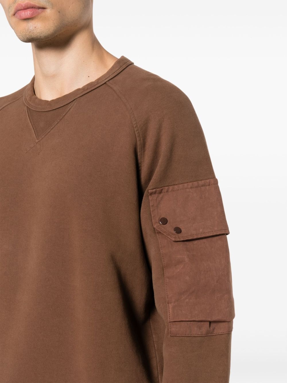 logo-appliquÃ© panelled cotton sweatshirt - 5