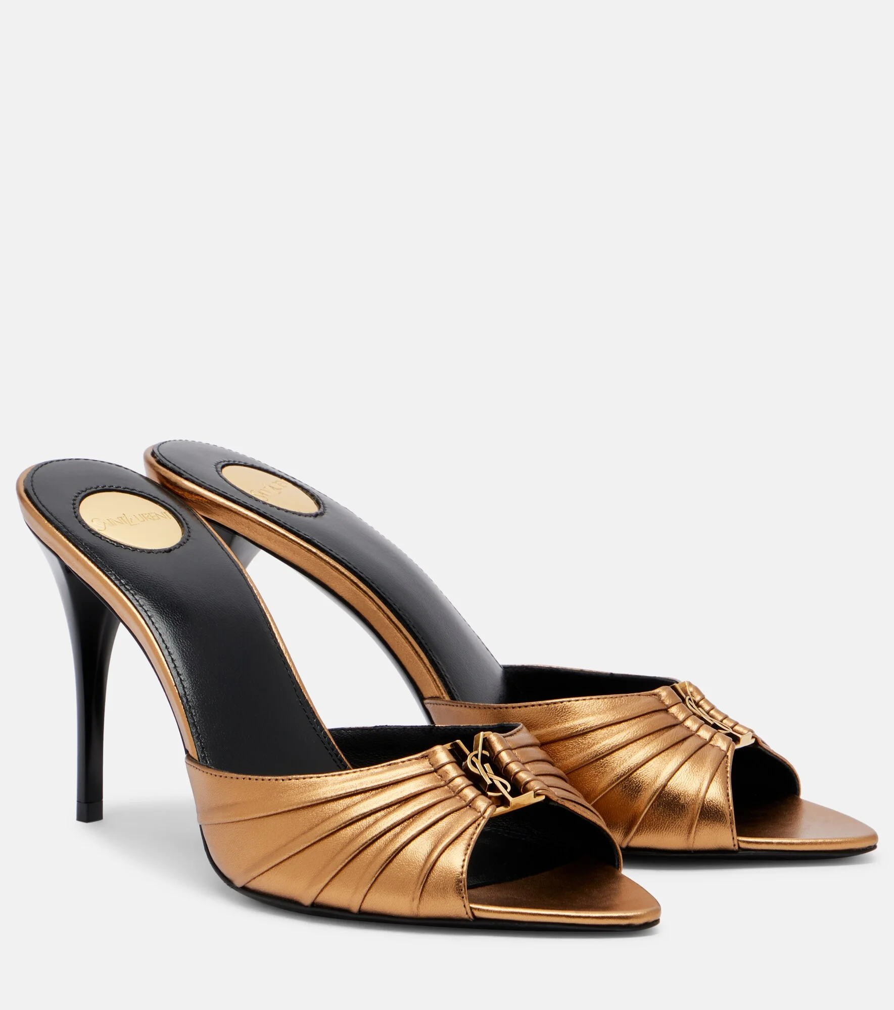 Babylone metallic leather mules - 1