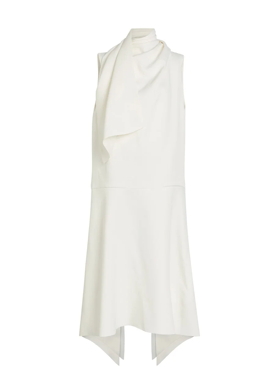 Khaite Loell Draped Crepe de Chine Midi Dress - 1