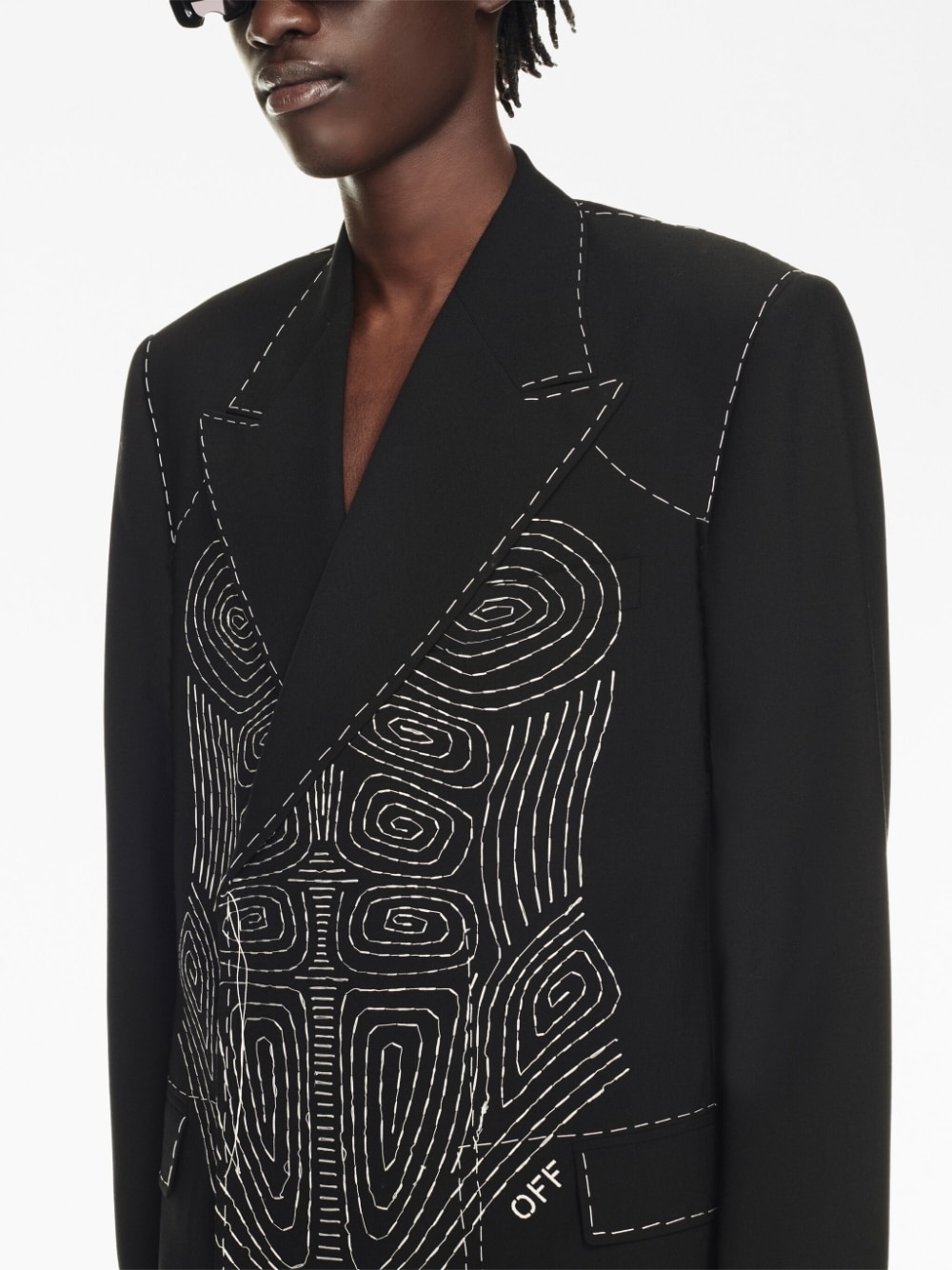 Runway Body Stitch double-breasted jacket - 5