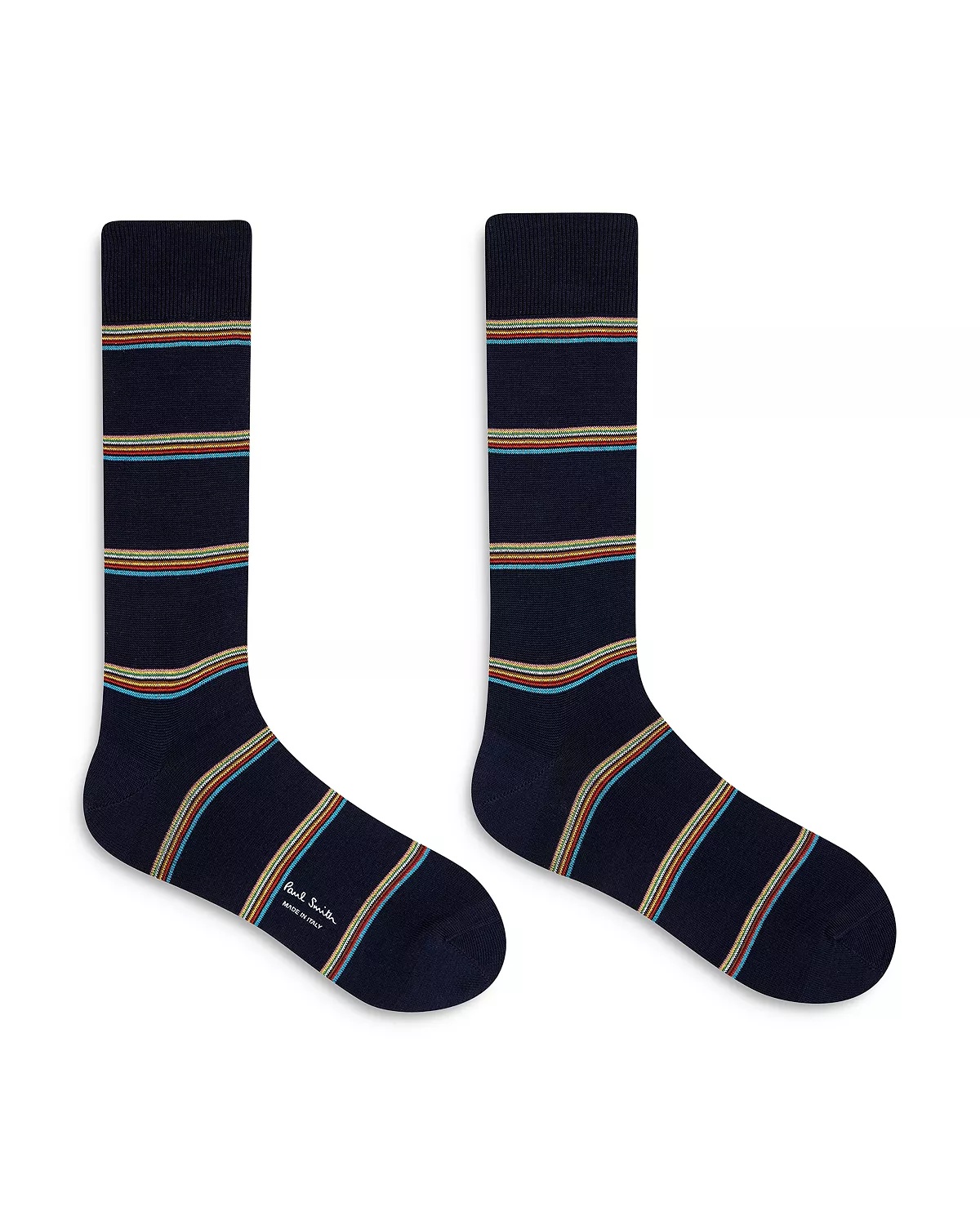 Signature Block Stripe Crew Socks - 2