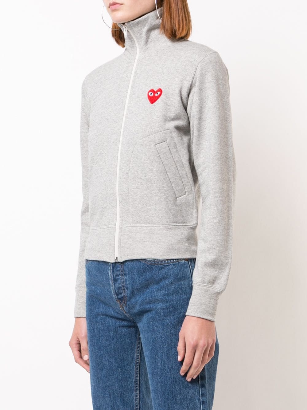 heart logo-patch track jacket - 3