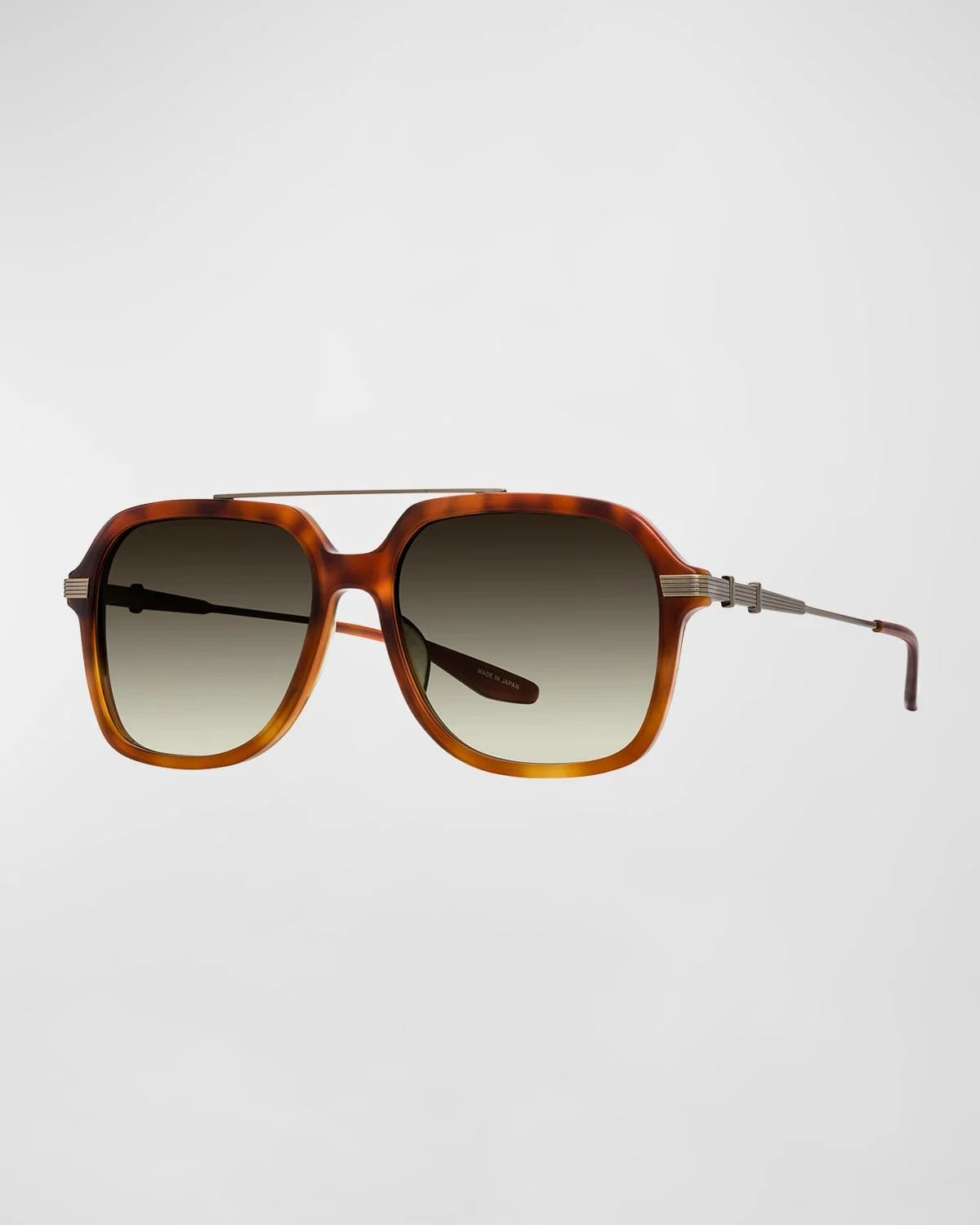 D.Ellis Havana Zyl & Titanium Aviator Sunglasses - 1