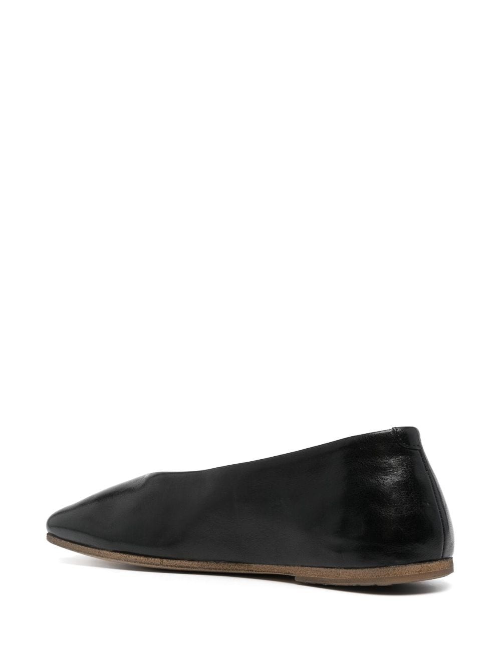 square-toe leather ballerina shores - 3