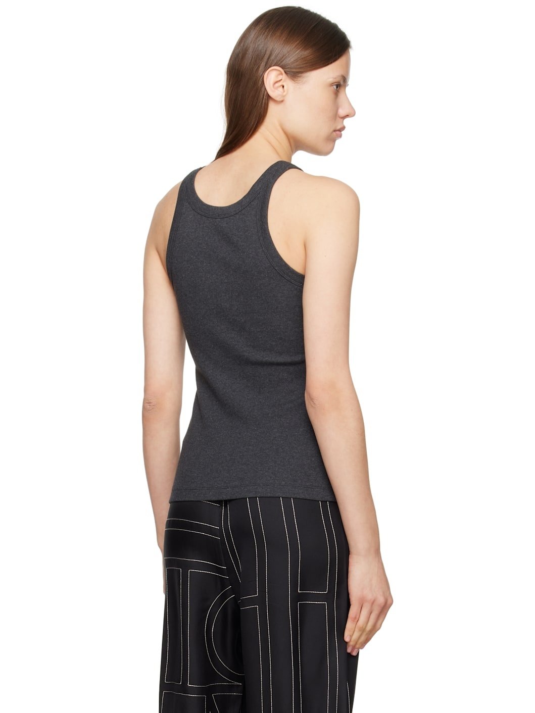 Gray Curved Rib Tank Top - 3