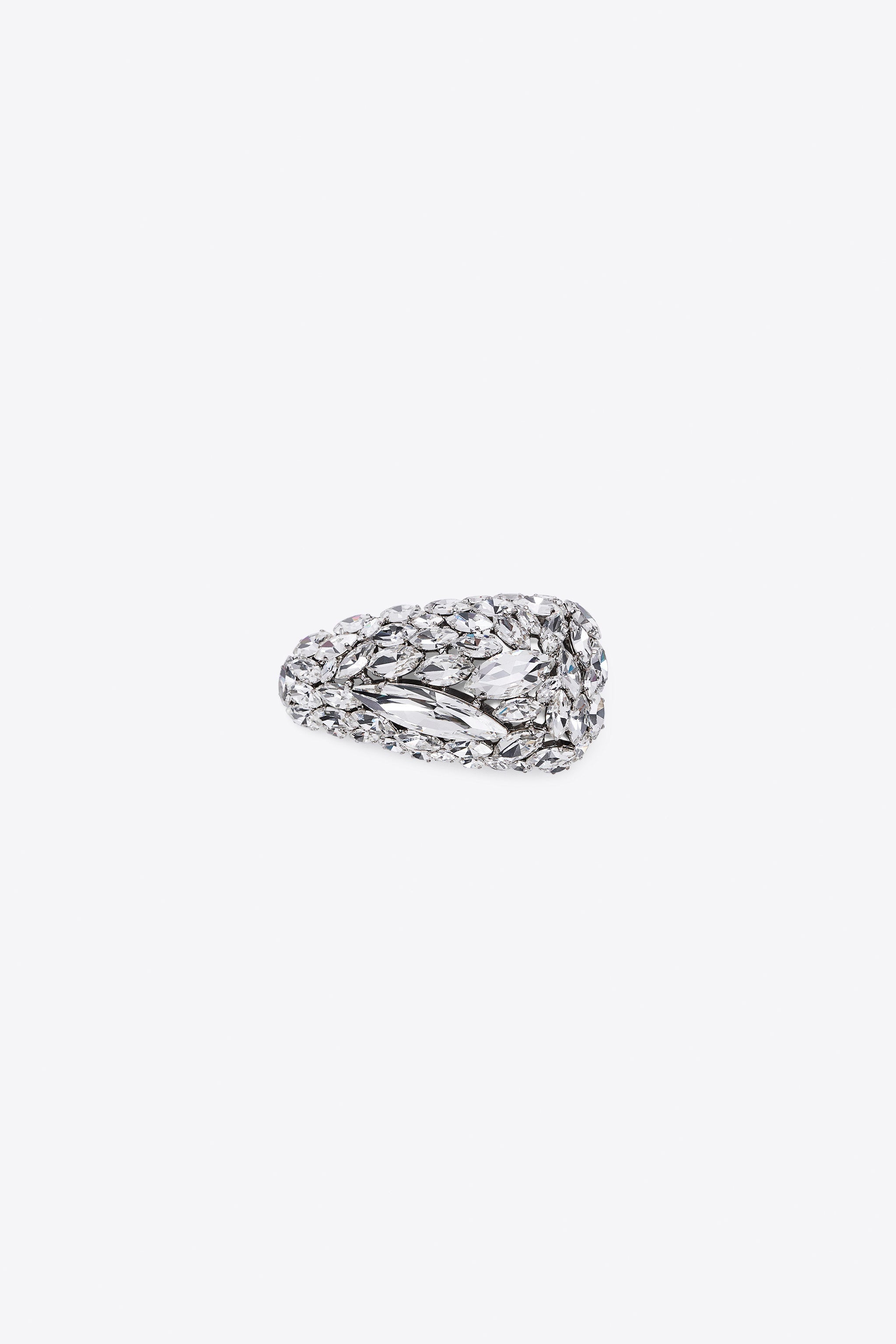 MEDIUM CRYSTAL CLUSTER TRIANGLE HAIRCLIP - 1