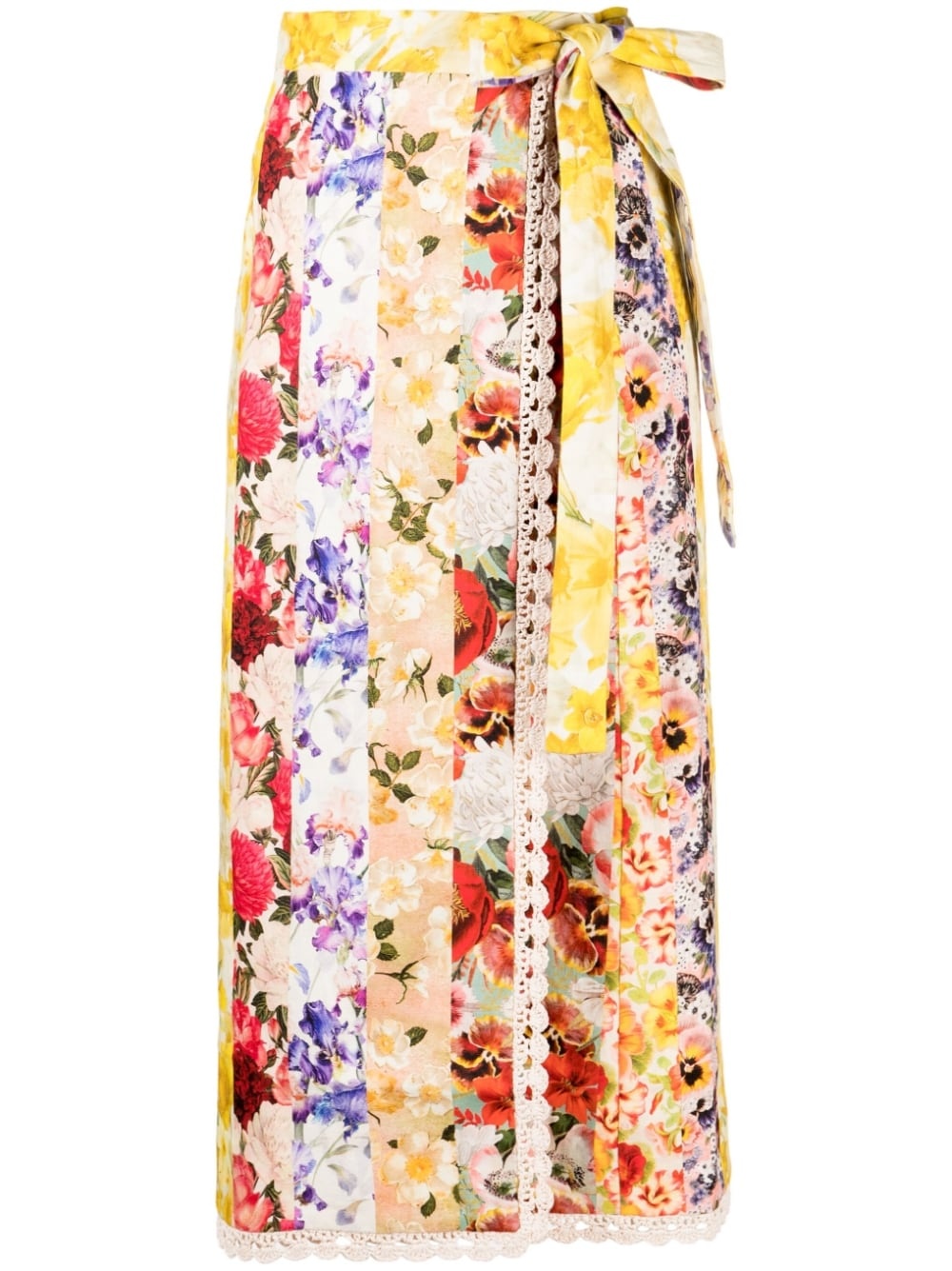 Wonderland floral-print wrap skirt - 1