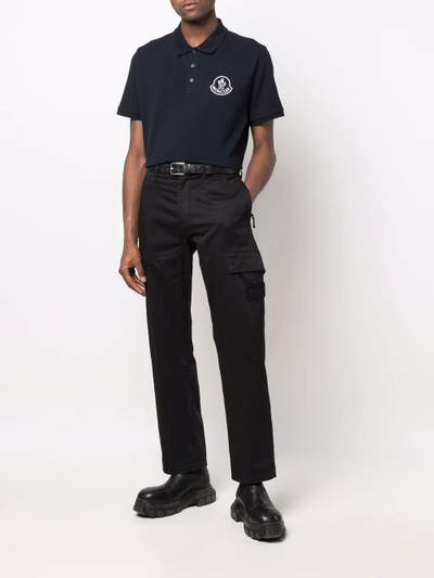 Moncler logo-embroidered cotton polo shirt outlook