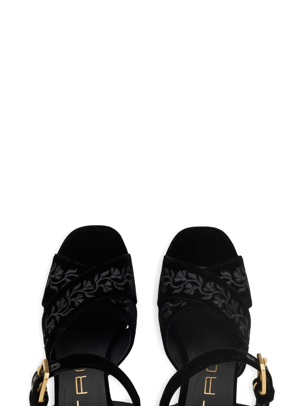 100mm velvet sandals - 3