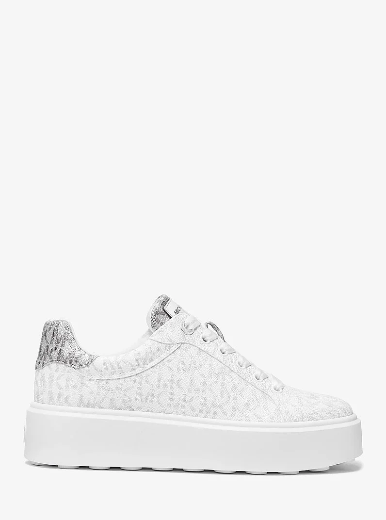 Romey Metallic Two-Tone Signature Logo Platform Sneaker - 1