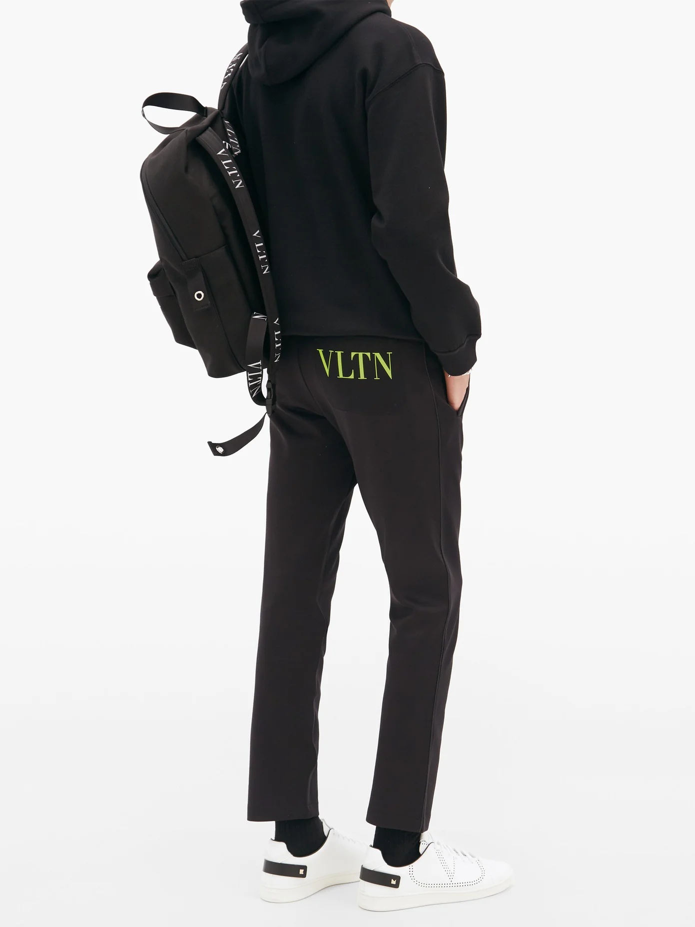 VLTN-print loopback-jersey track pants - 2