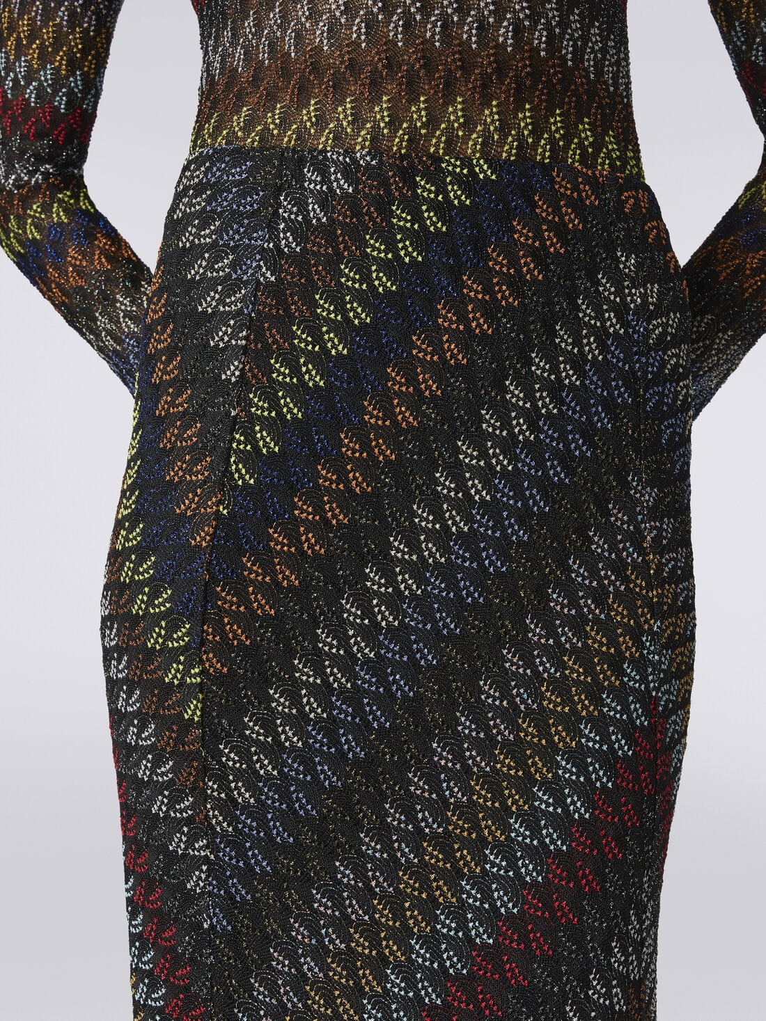 Long lamé viscose skirt - 5