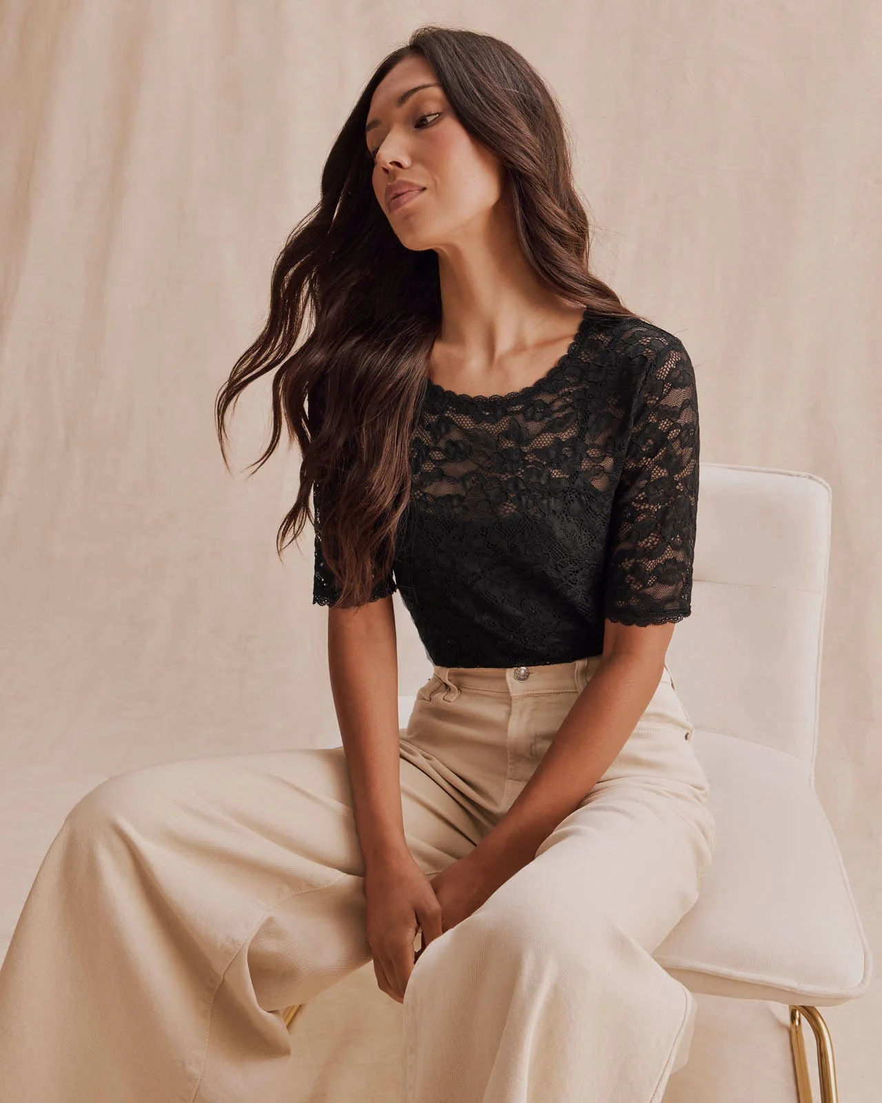 Skyler Stretch Lace Top - 1
