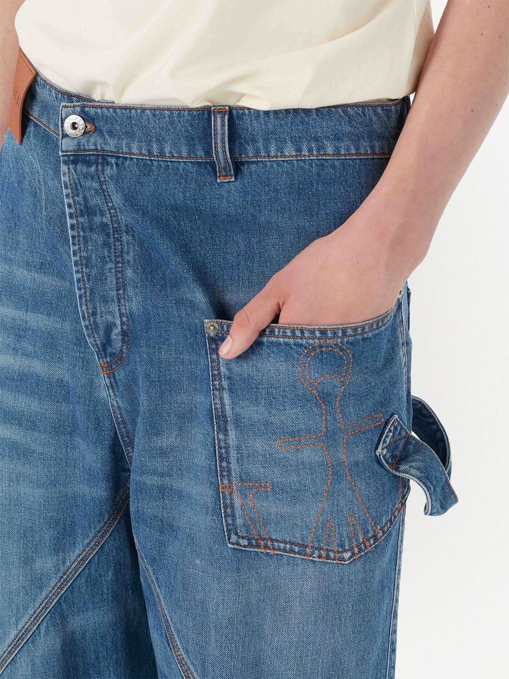 oversized twisted wide-leg jeans - 5