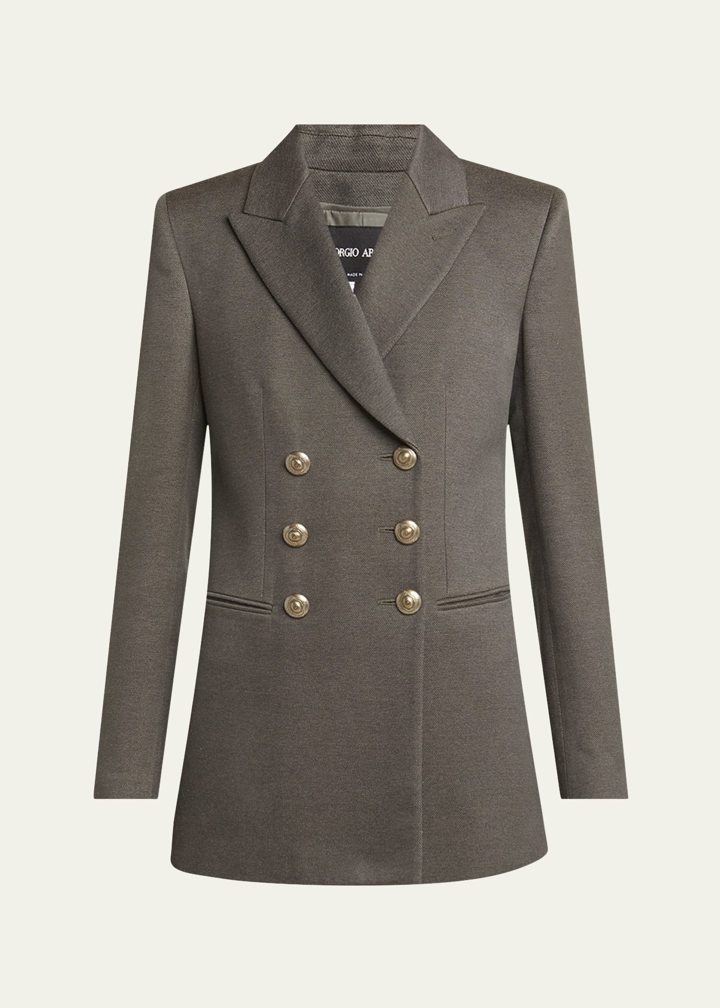 Silk Cotton Double-Breasted Blazer - 1