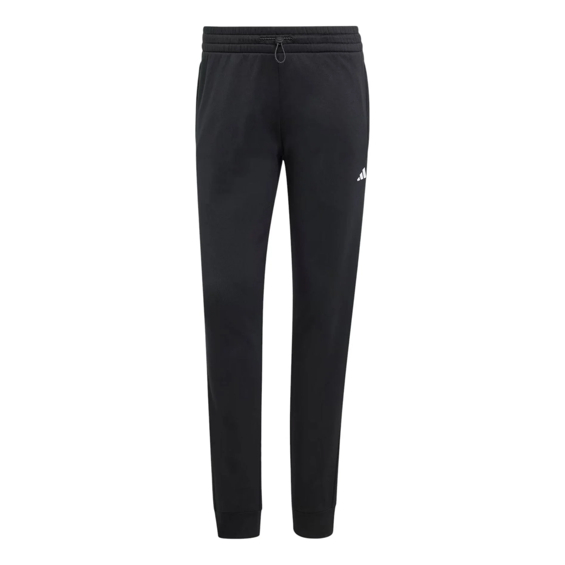 (WMNS) adidas AEROREADY Game and Go Regular Tapered Fleece Pants 'Black White' IM2678 - 1