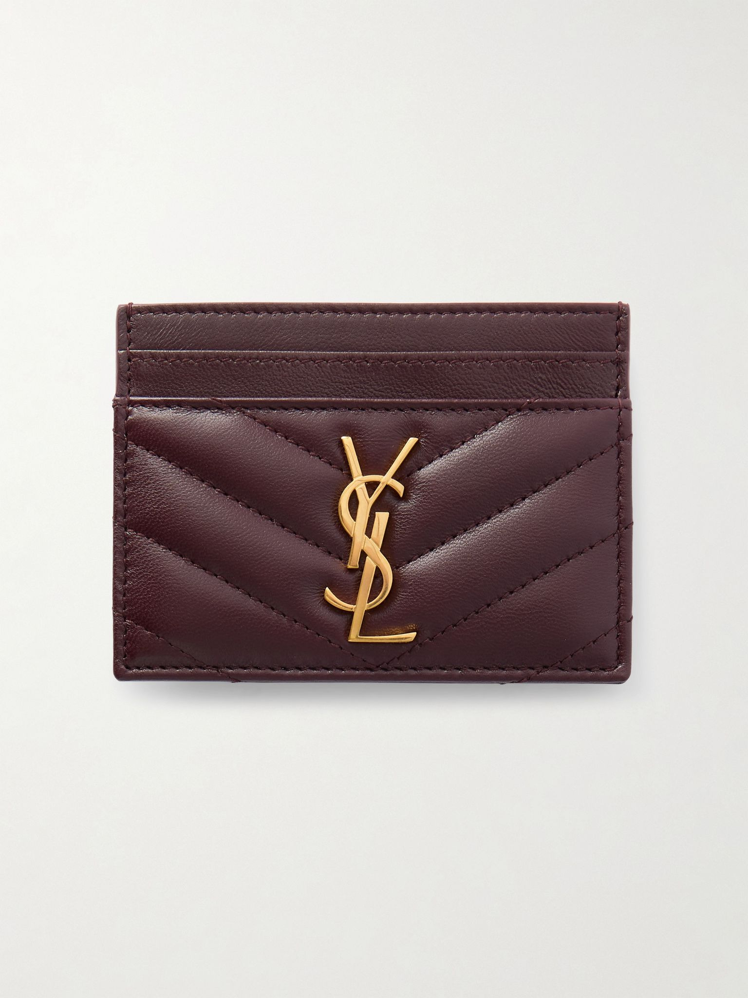 Cassandre matelassé leather cardholder Burgundy - 1