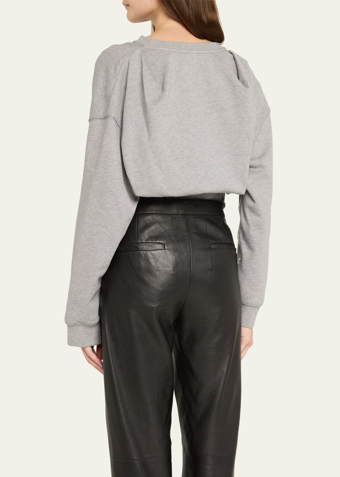 Cropped Sweatshirt with Inseam Snaps - 3