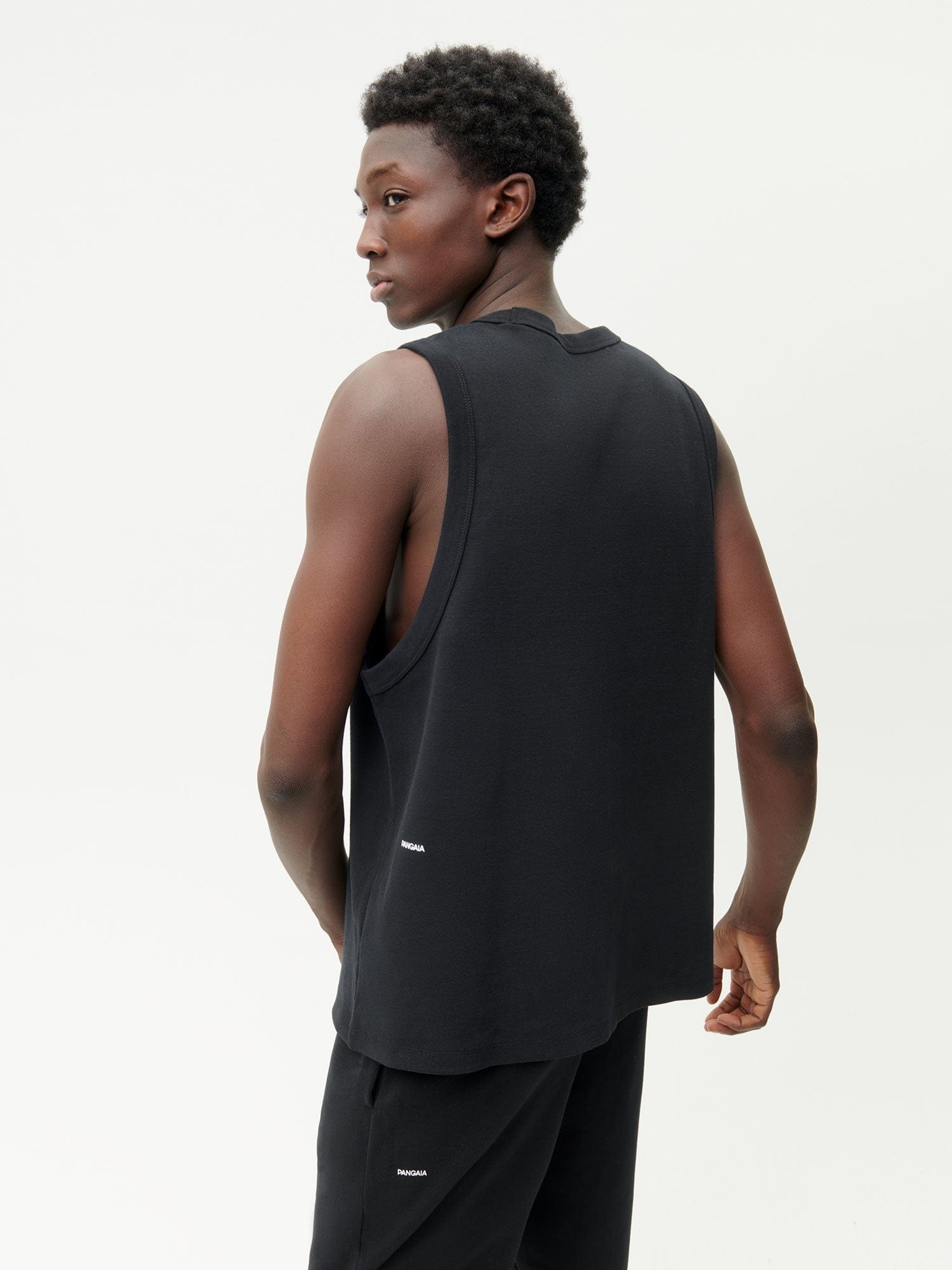 Men's Cotton Tank Top - Black - 3