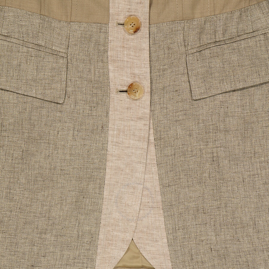 Burberry Wool Cashmere And Linen Waistcoat In Pecan Melange - 6