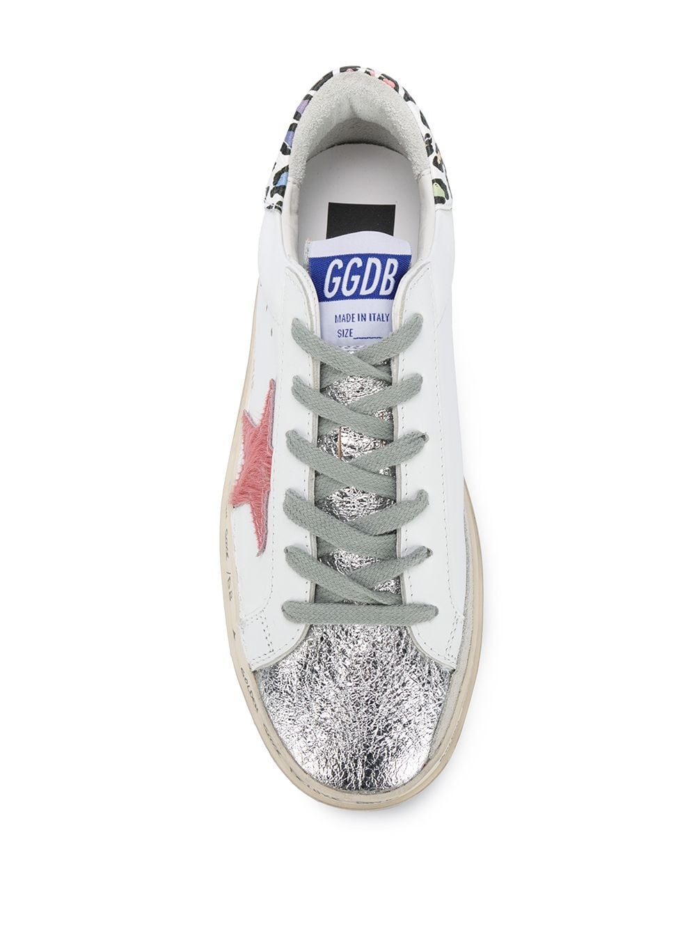 distressed metallic toe trainers - 4