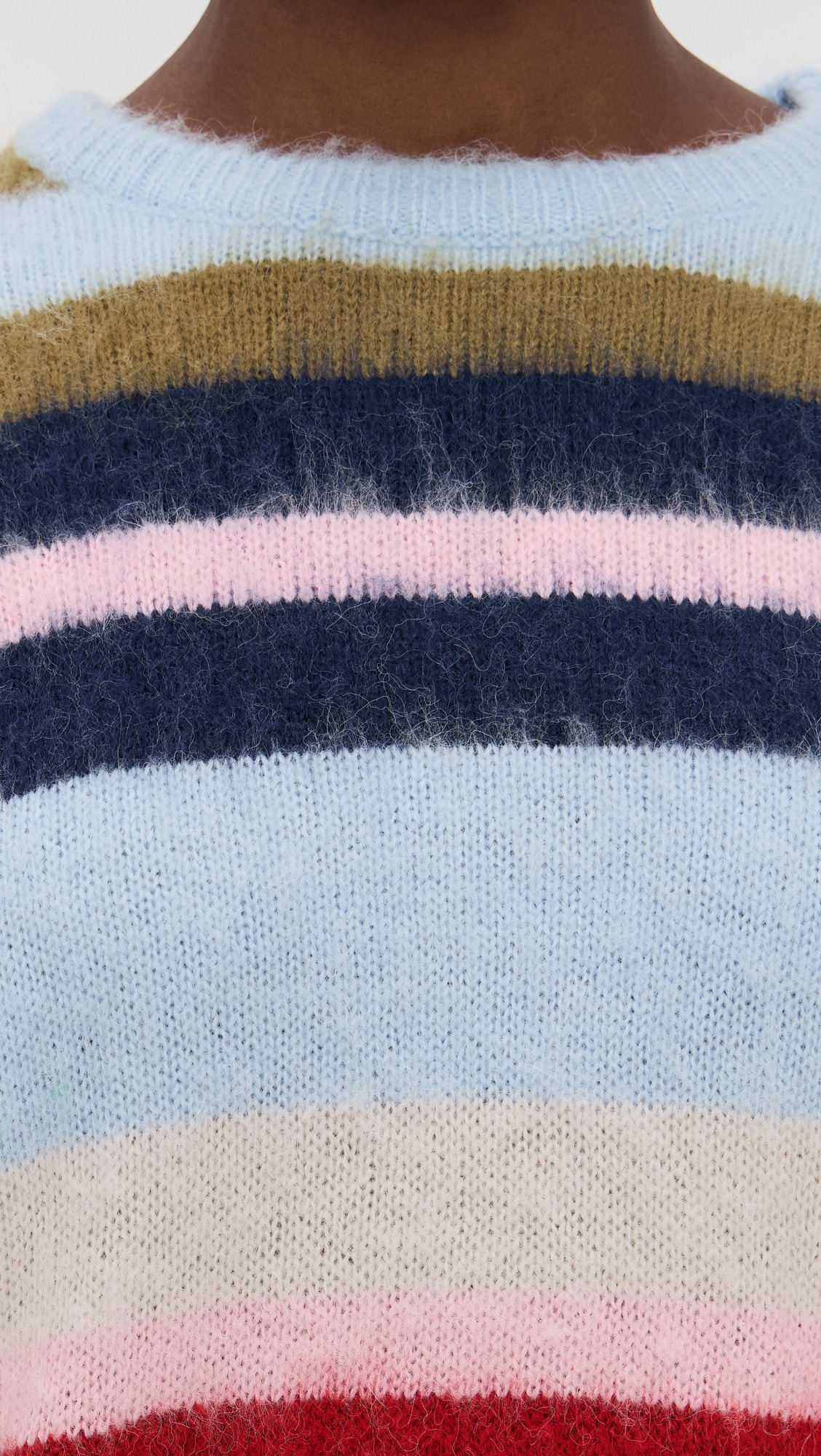 Oversized Stripe Knit Pullover - 5