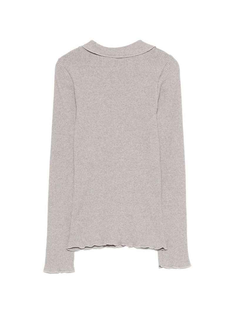 BASERANGE Dual ong-sleeve polo top outlook