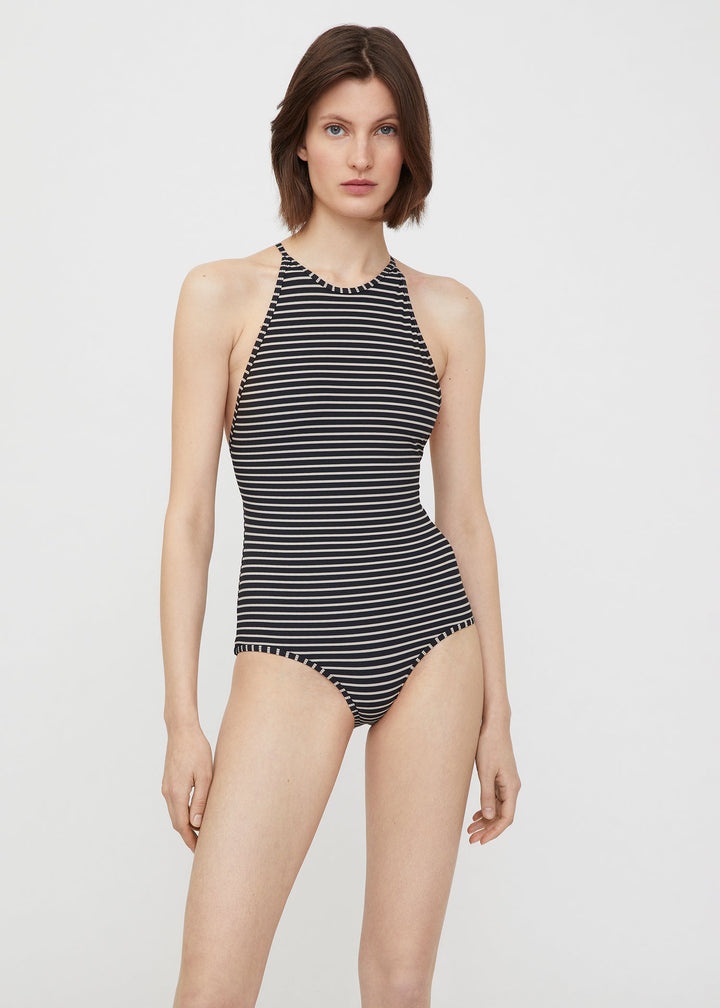 High neck swimsuit monogram stripe - 4