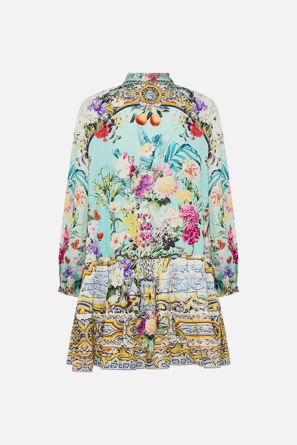 LONG SLEEVE TIERED SHORT DRESS - 7