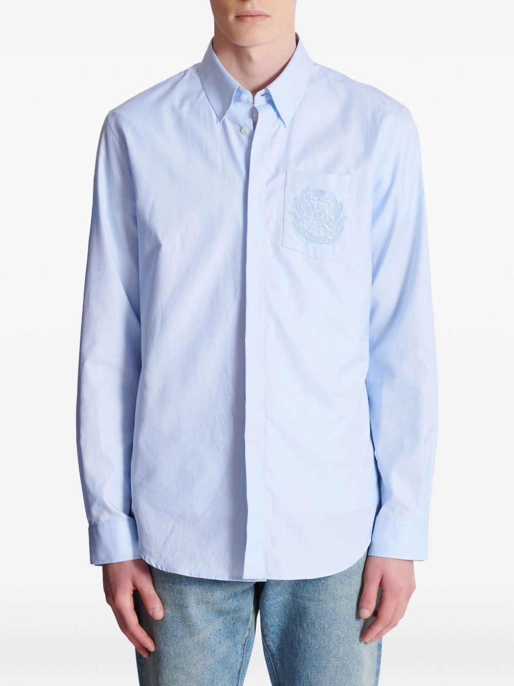 logo-embroidered shirt - 3