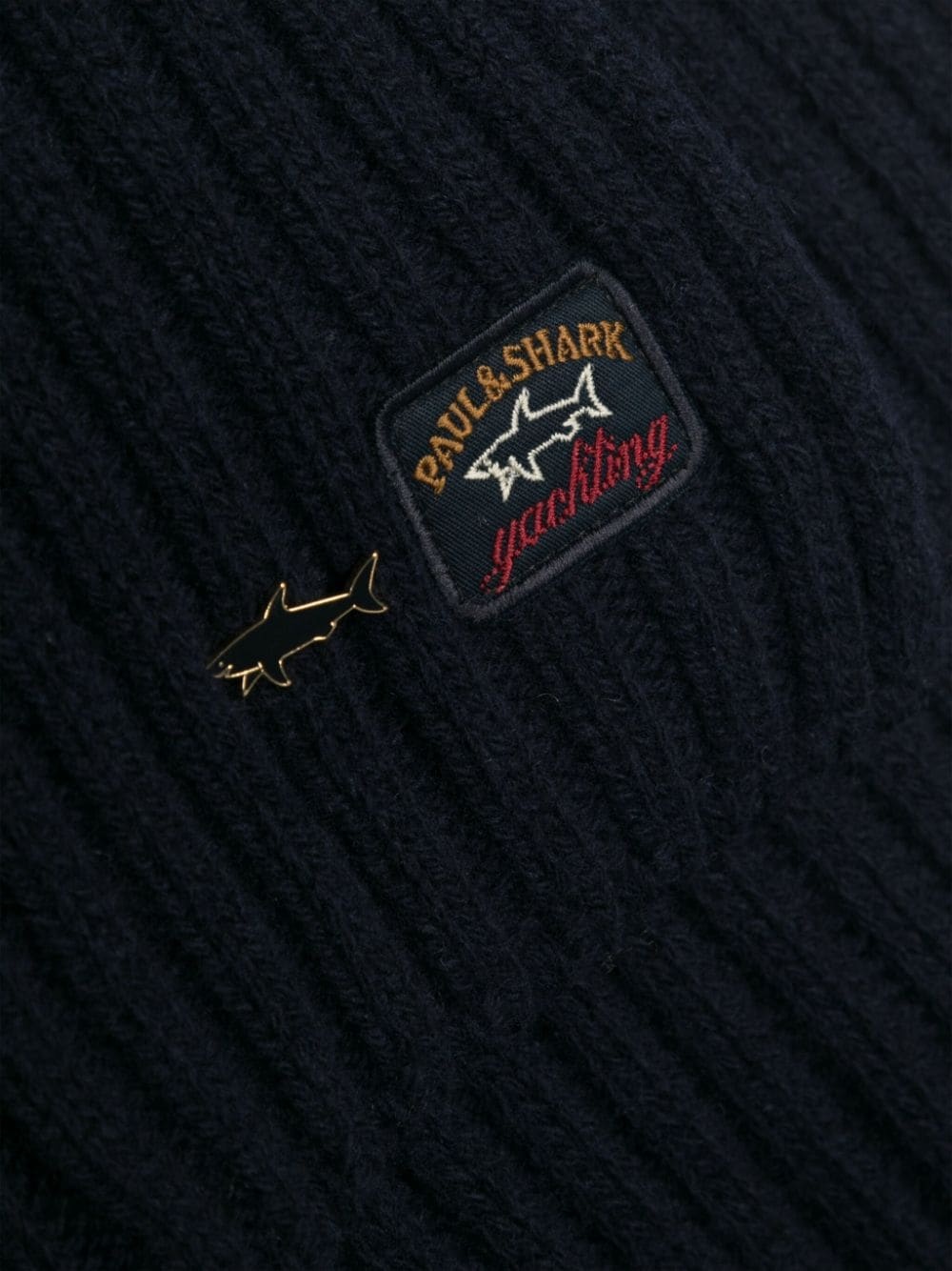 logo-patch knit scarf - 3