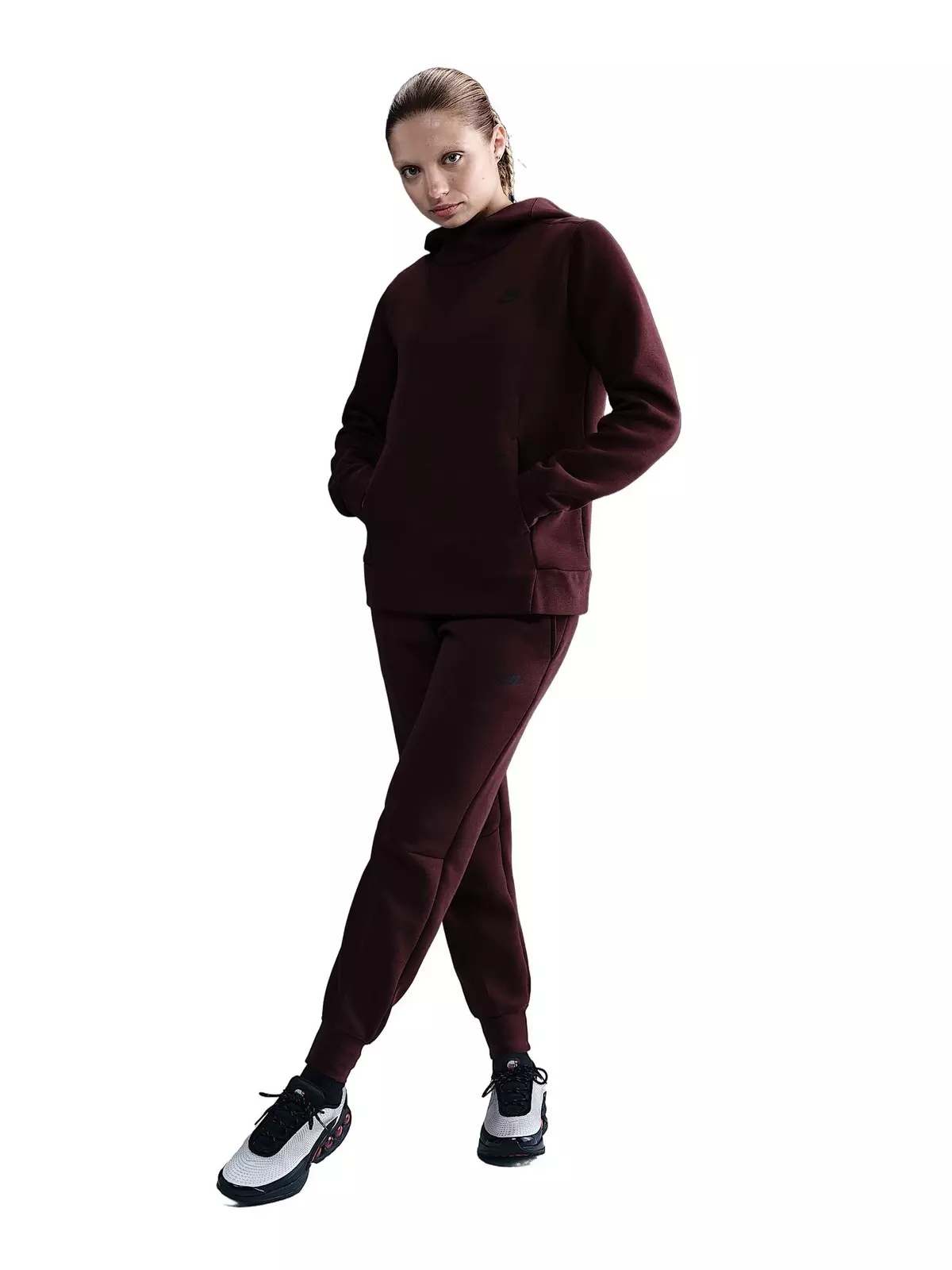Women's Sportswear Tech Fleece Hoodie -Burgundy - 4