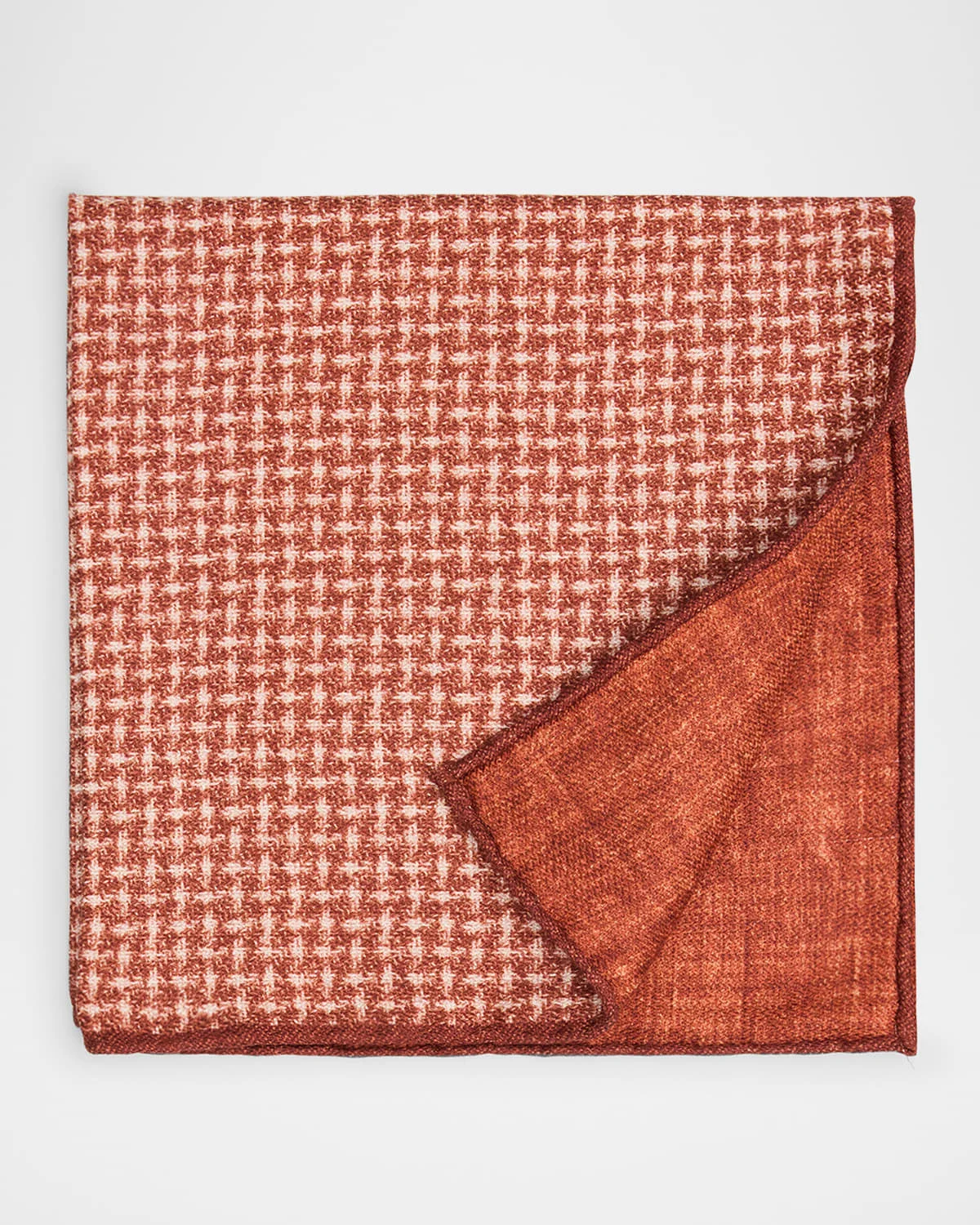 Men's Houndstooth Effect Silk Pocket Square - 1