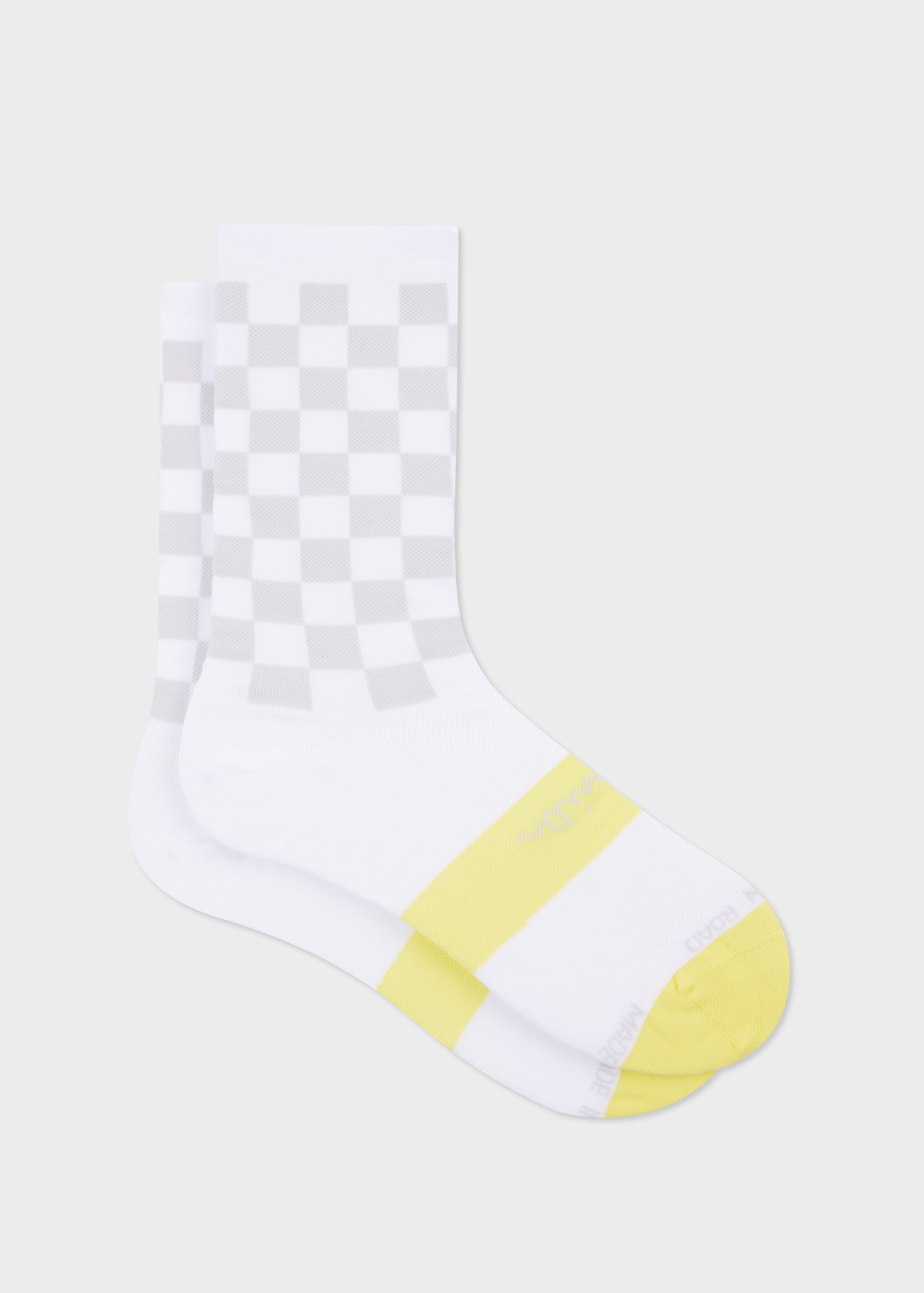 White Checkerboard Cycling Socks - 1