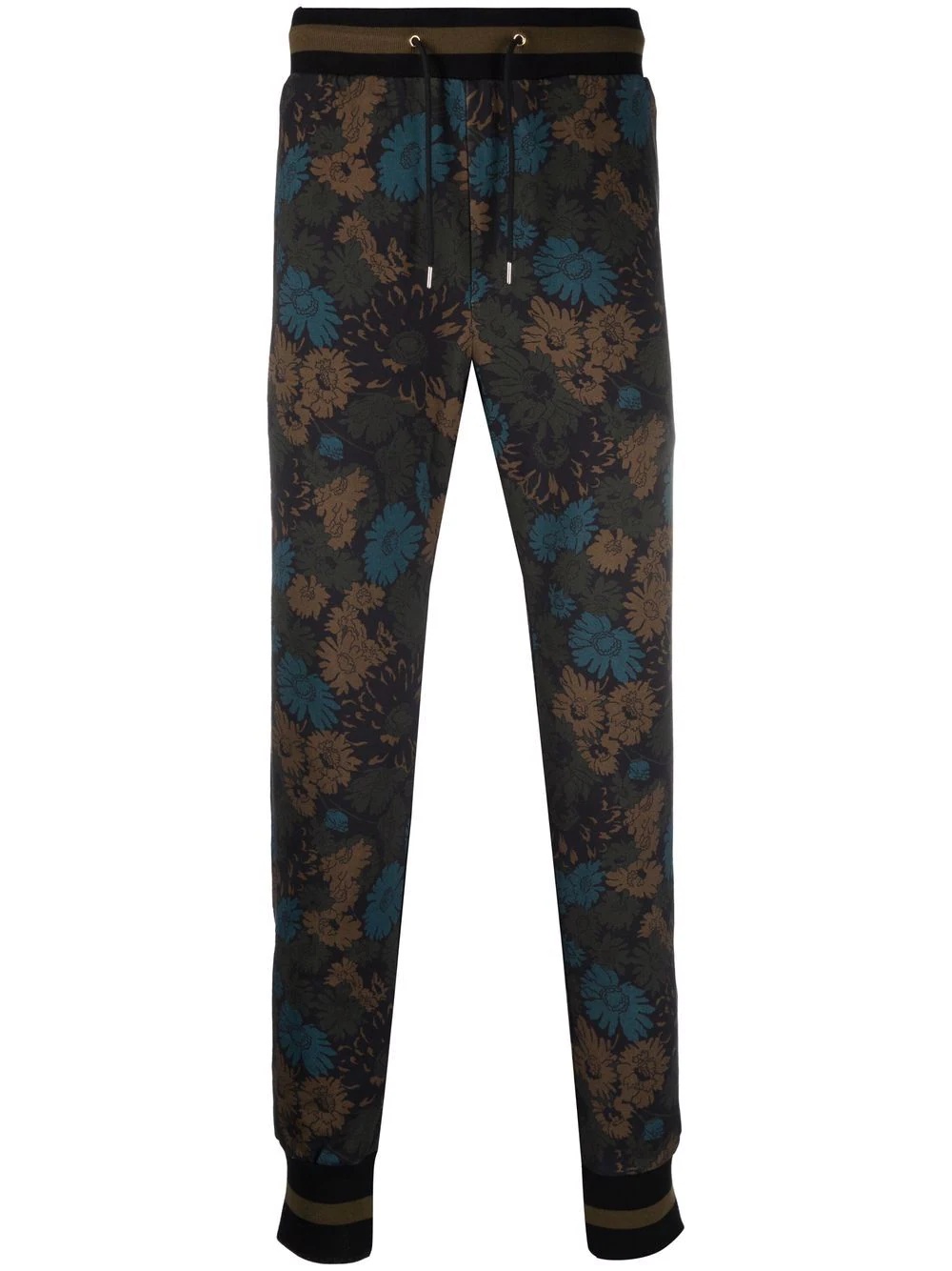 drawstring floral tracksuit bottoms - 1