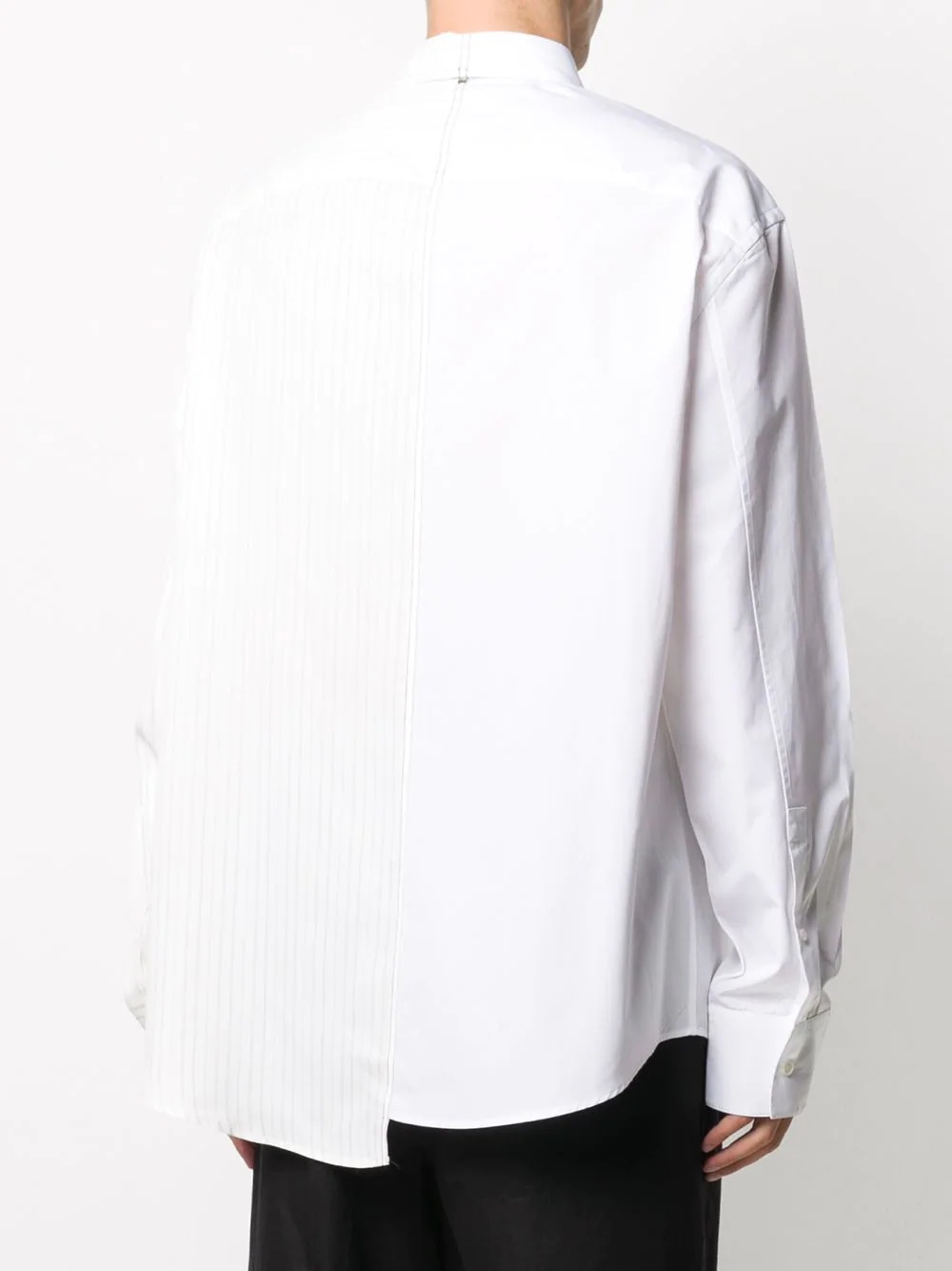 contrast panel striped shirt - 4