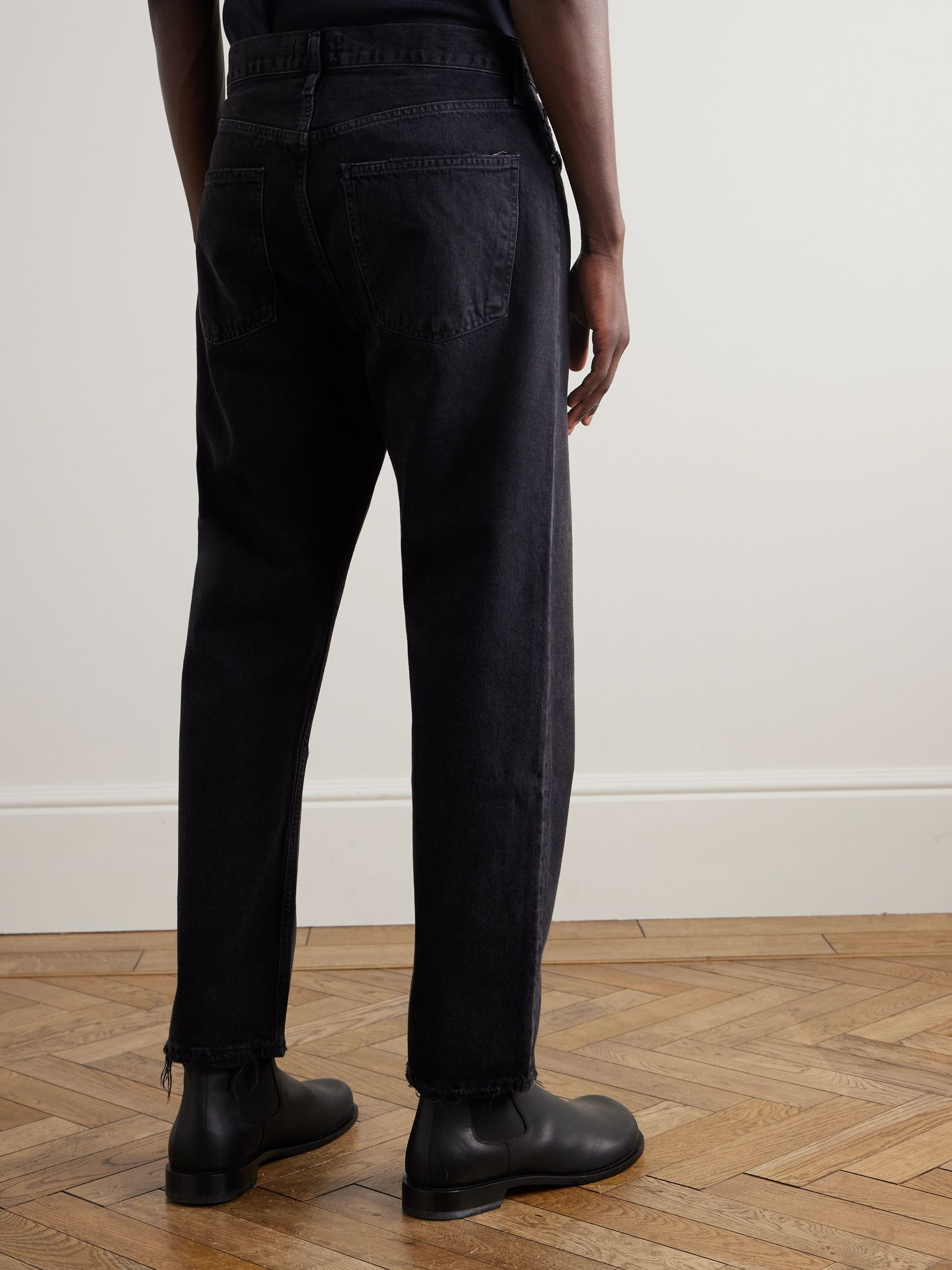 90's Straight-Leg Distressed Jeans Black - 4