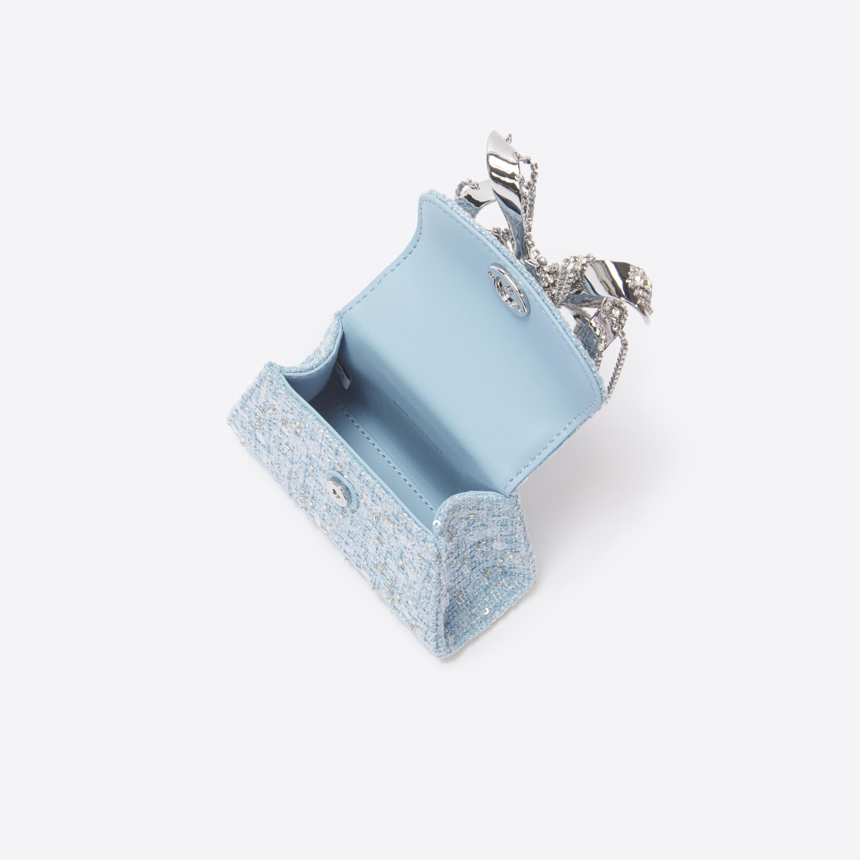 Blue Boucle Micro Bow Bag - 5