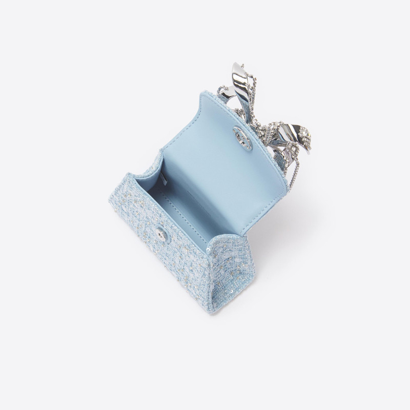 self-portrait Blue Boucle Micro Bow Bag outlook