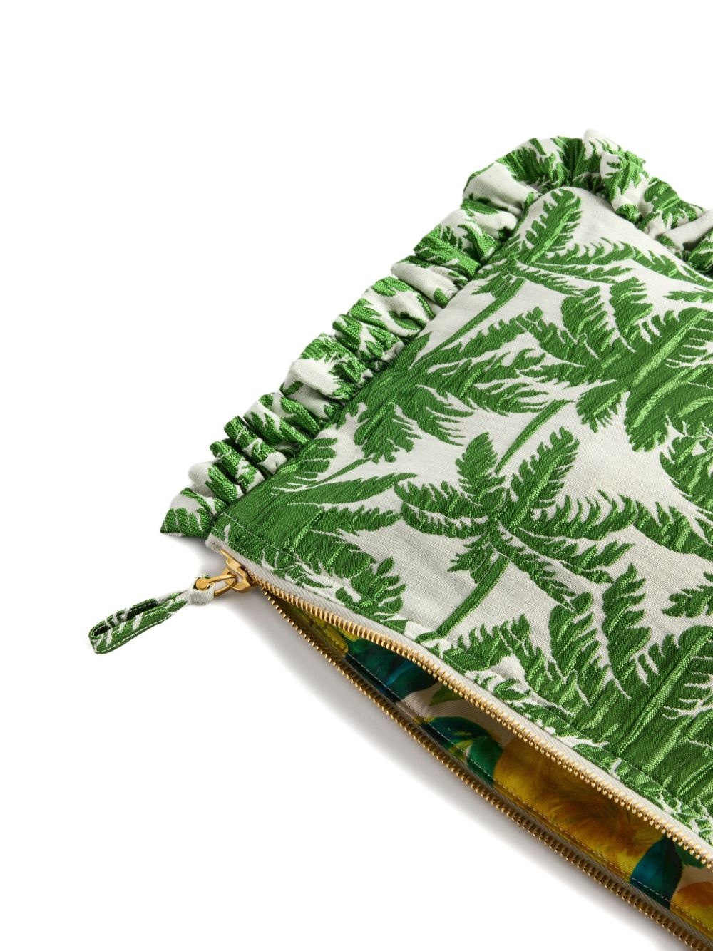 ruffled palm-print clutch bag - 5
