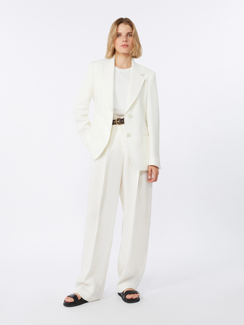 Max Mara BELLO Linen twill blazer - NATURAL outlook