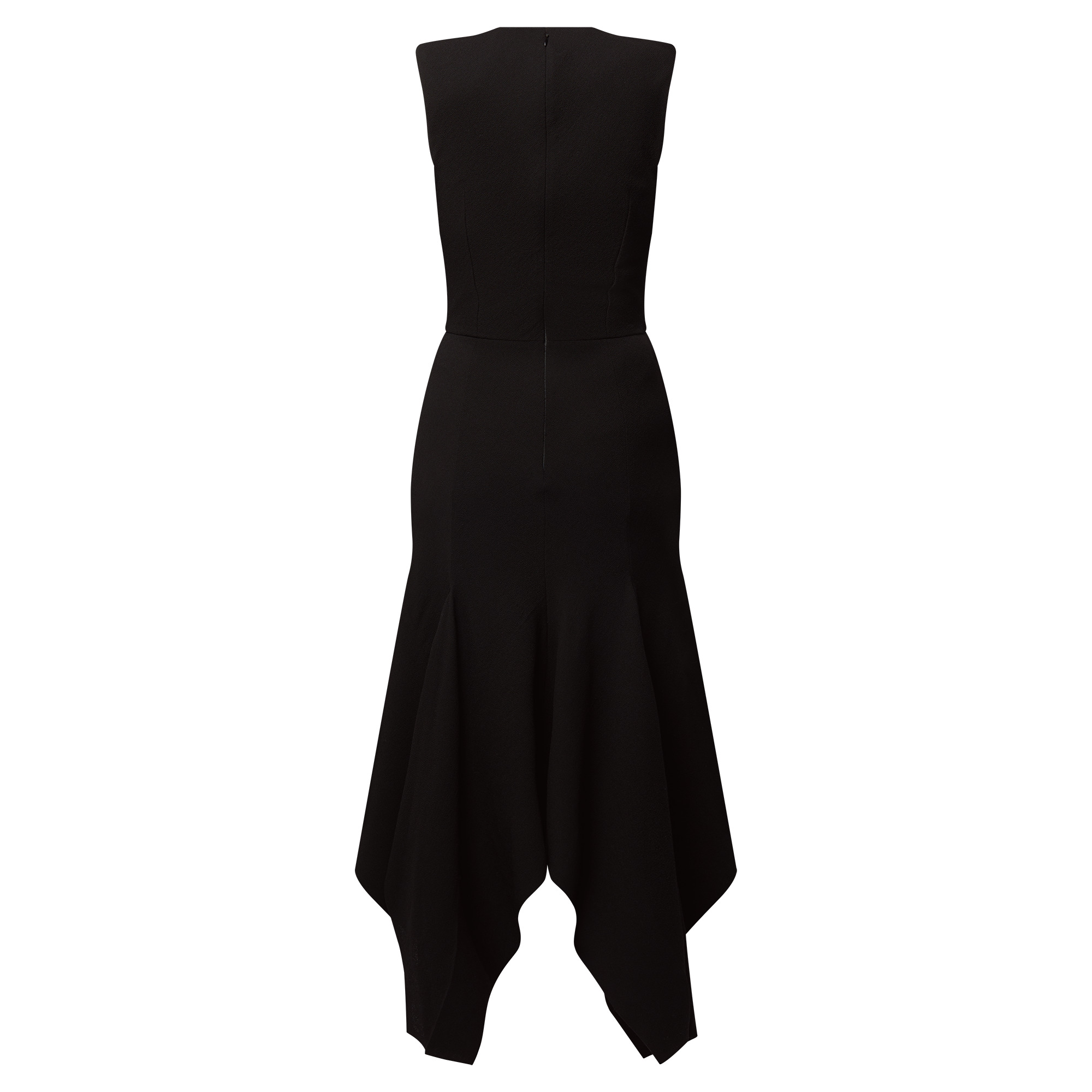 Wool Crepe Petal Hem Dress - 3