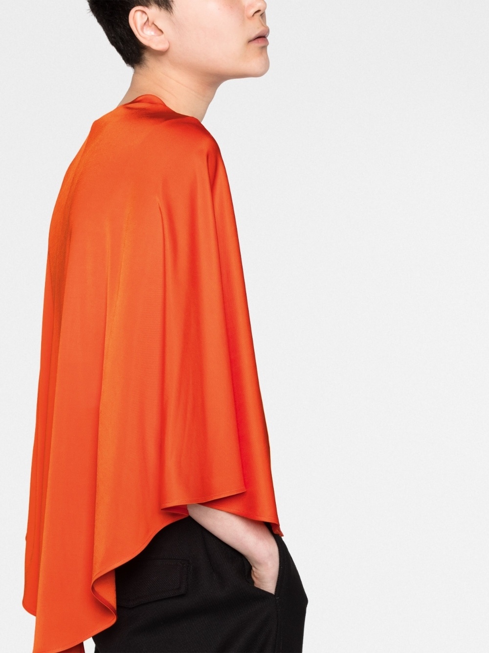 high-low draped blouse - 3