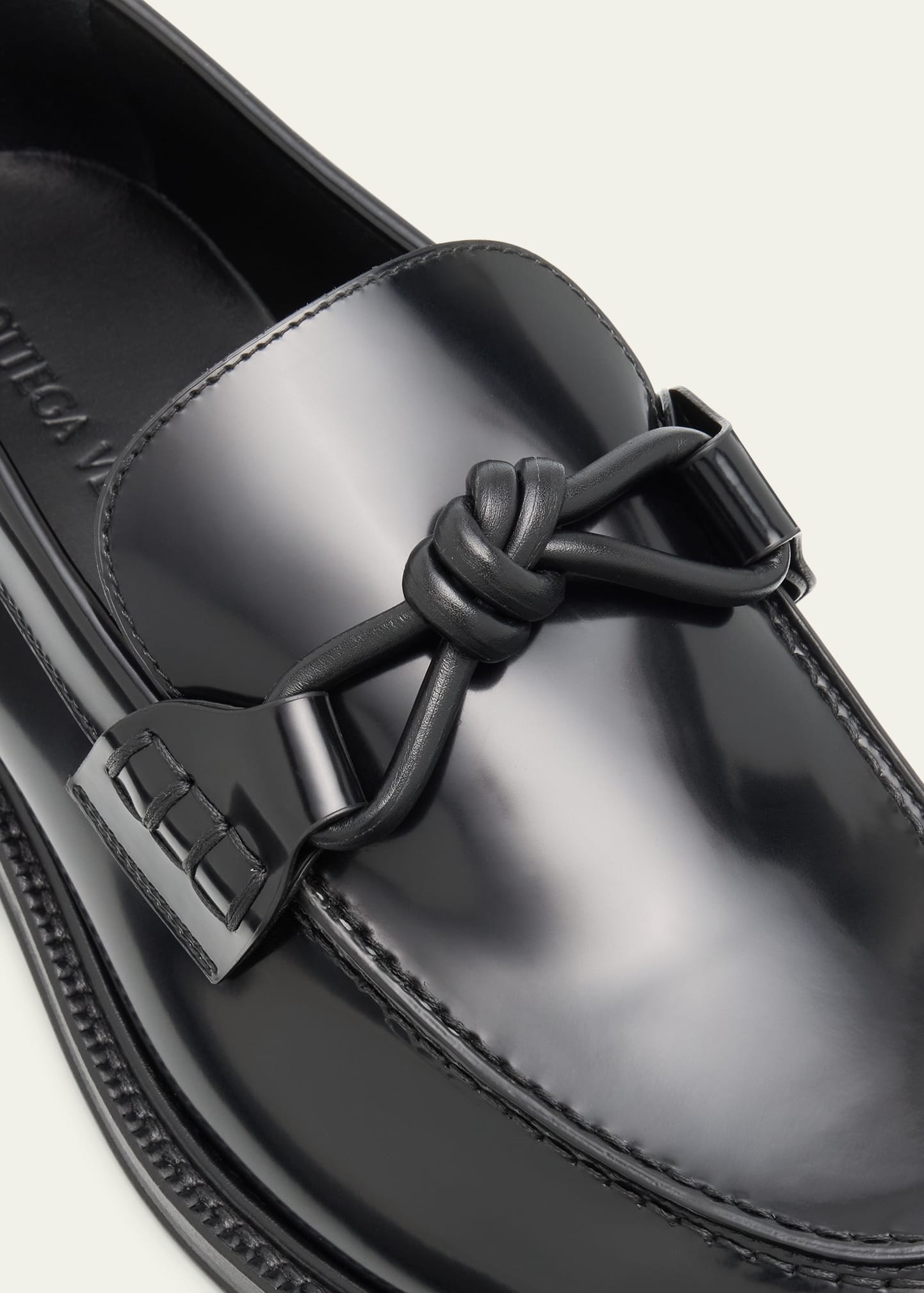 Men's Tie Brushed Calfskin Bit Loafers - 6