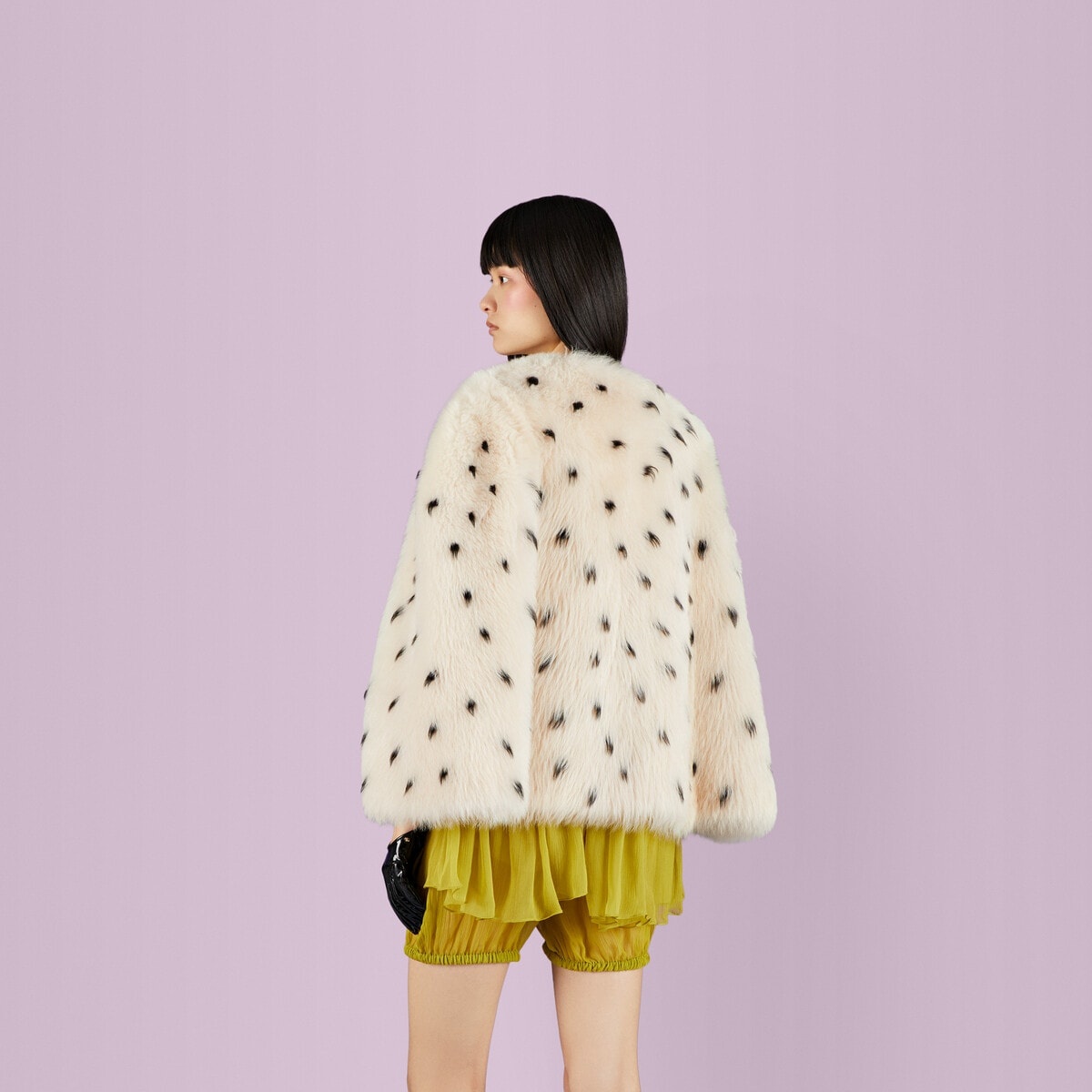 Shearling short cape - 8