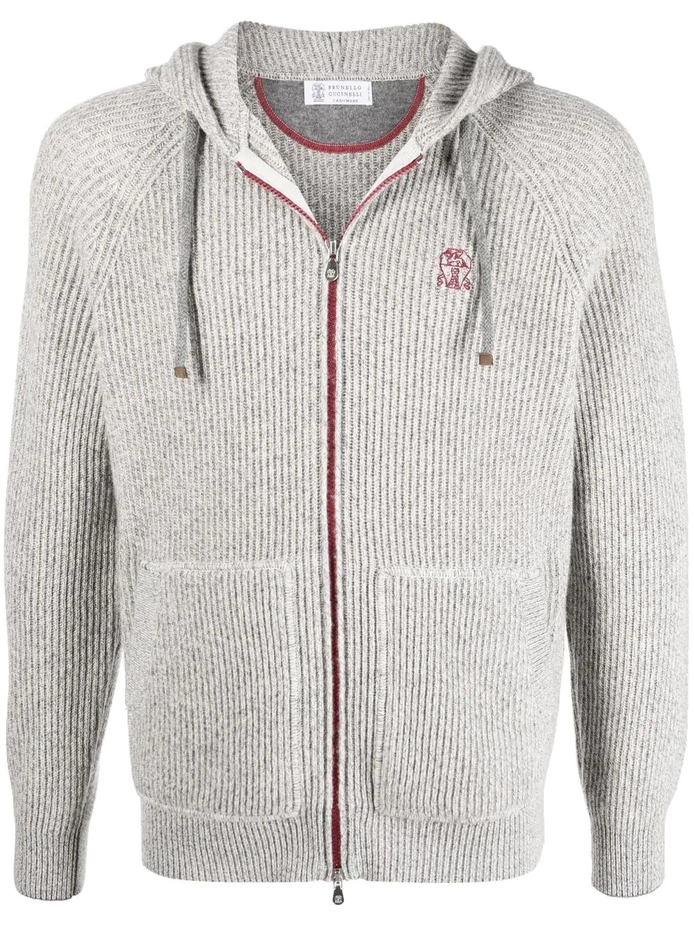 zip-up hooded cardigan - 1